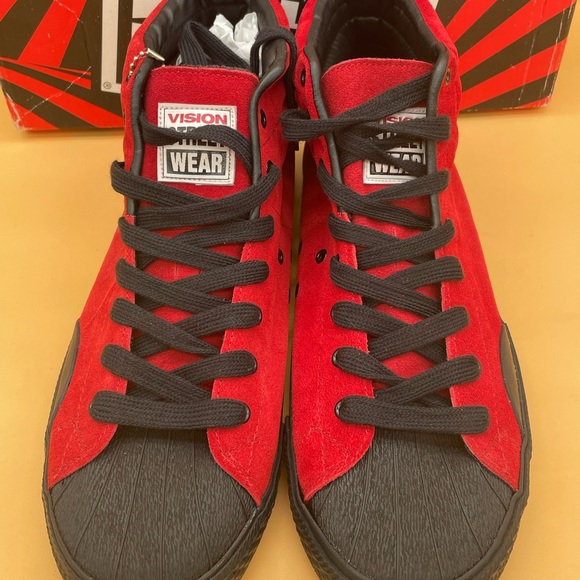 Size 12 Vision Street Wear Hi Top Suede Leather Red Skate Shoes Sneakers main image 8